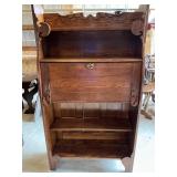 OAK DROP-FRONT BOOKCASE