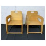 2 WOODEN CHILDRENS CHAIRS