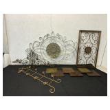 5 PIECES OF IRON AND METAL WALL ART