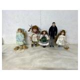 5 PORCELAIN DOLLS