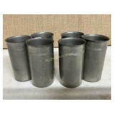 6 PEWTER CUPS