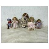 5 PORCELAIN DOLLS