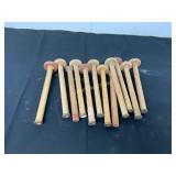 12 WOODEN YARN SPINDLES