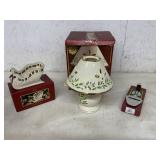 LENOX CHRISTMAS LAMP SLED AND PIE SLICER