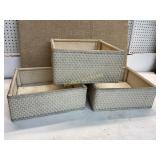 3 WICKER BINS