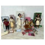 FIVE PORCELAIN DOLLS