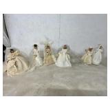 6 BARBI DOLLS WITH HAND CRAFTED CLOTHS