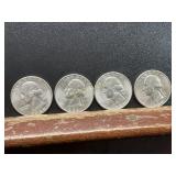 4 UNCIRCULATED 1959 SILVER QUARTERS