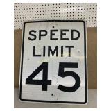 METAL 45 SPEED LIMIT  SIGN