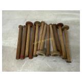 12 WOODEN YARN SPINDLES