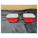 PYREX RED REFRIGERATOR DISHES