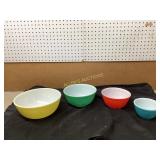 4 PYREX MULTI COLOR MIXING BOWLS