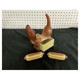 WIENER  DOG AND BUNS CERAMIC SALT AND PEPPER