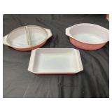 3 PCS PYREX PINK DAISY