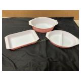 3 PCS PYREX PINK DAISY