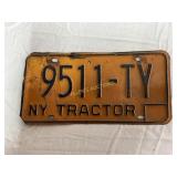 NEW YORK TRACTOR LICENSE PLATE