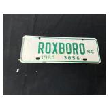 ROXBORO NC METAL CITY TAG