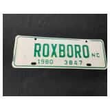 ROXBORO NC METAL CITY TAG