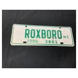 ROXBORO NC METAL CITY TAG