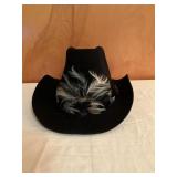 BLACK TRAIL RIDGE COWBOY HAT SIZE 7