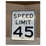 45 SPEED LIMIT SIGN METAL