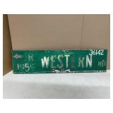 WESTERN ROAD METAL SIGN