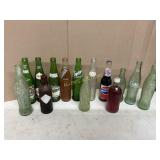 14 GLASS SODA BOTTLES