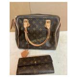 Louis Vuittonï¿½ Canvas Handbag And Wallet