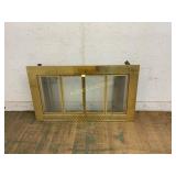 Brass Fireplace Screen with Glass Doors