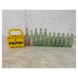 Vintage Soda Bottles and Pepsi Carrier