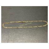 14 KT Yellow Gold Figaro Chain Anklet