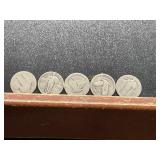 Set of 5 Silver Standing Liberty Quarters