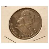 1958-D Franklin Silver Half Dollar