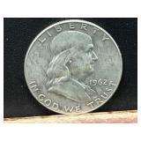 1962 D Franklin Silver Half Dollar