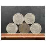 Set of Five Eisenhower Dollars (1971-1974)