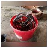 Bucket Full of Used Steering Wheels