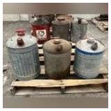 (3) 5gl galvanized fuel cans