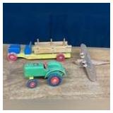 (3) Wooden Tractor, Truck, Plane