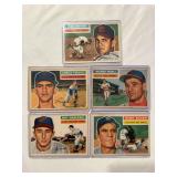 (5) 1956 Topps Baseball Cards(Boyer, Bauer)