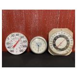 (3) Clock + Thermometers