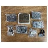 (8) John Deere Belt Buckles + Key Chains