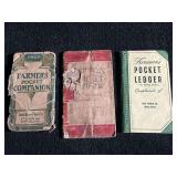 (3) Farmers Pocket Ledgers