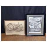 (2) John Deere Framed Prints