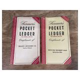 (2) 1949 + 1950 John Deere Farmers Pocket Ledgers