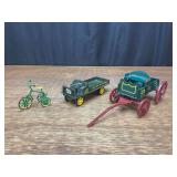 (3) John Deere Wagon, Truck, Bike