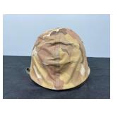 US Military Helmet w/Liner, Chinstrap, & Camo Cover