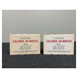 (2)-Boxes of 20 Cartridges Lake City Army Ammunition Plant Caliber .30 Match M72