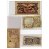 (4) Pieces of Vintage Foreign Currency