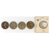 (5) Pre-1965 Silver Washington Quarters