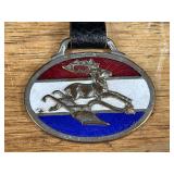 John Deere Red White Blue Enamel Watch Fob